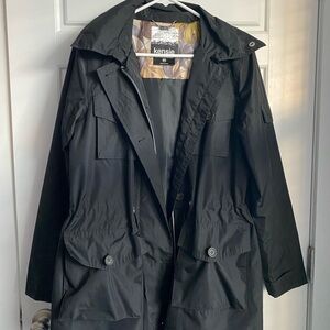 Kensie Black Trench Rain Jacket Size M
